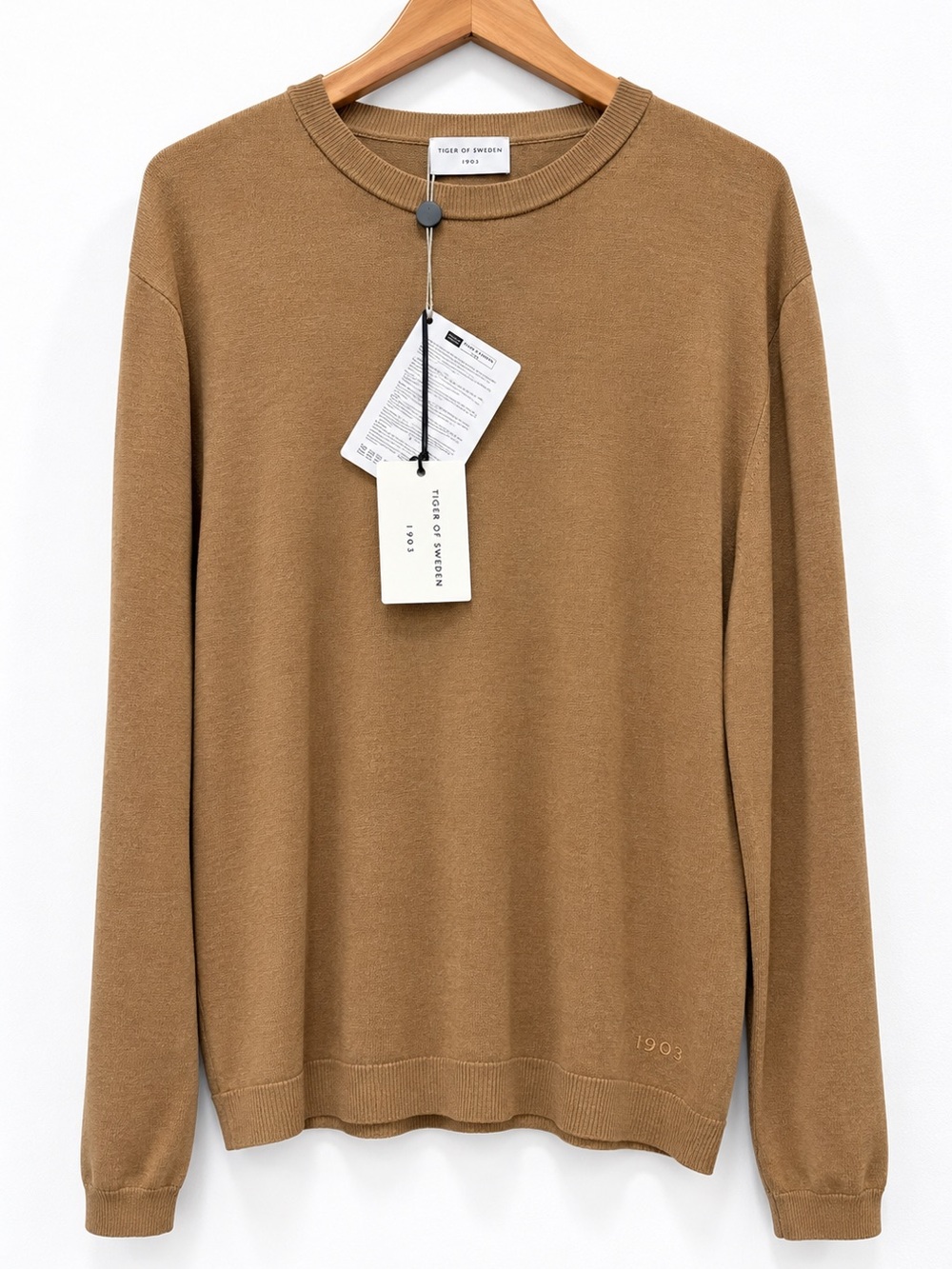 NWT✨ Tiger of Sweden Kawau Men’s Linen Cotton Sweater Camel Large